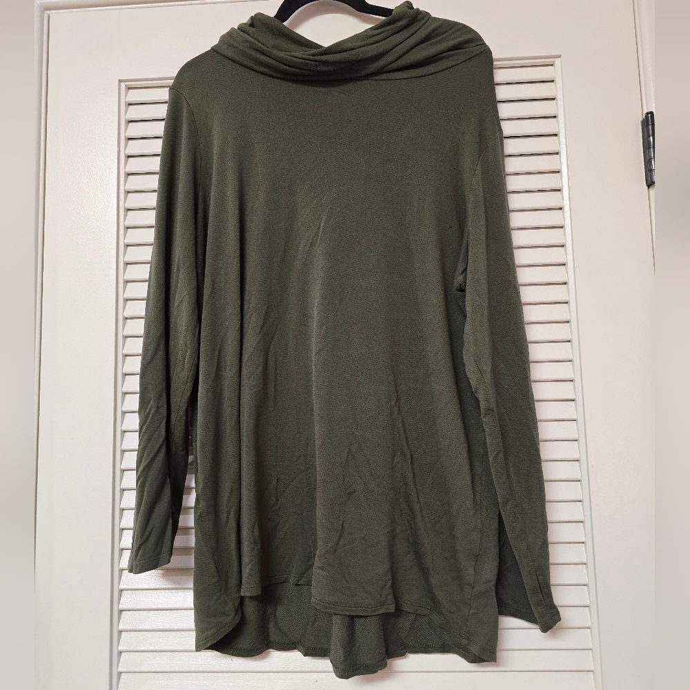 Adyson Parker - (Plus-Size) Olive Green Long-Sleeve Top